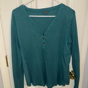 Eddie Bauer Turquoise Long Sleeve Henley